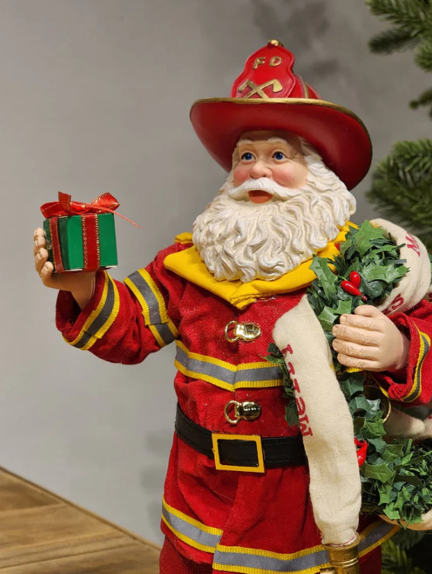 Papai Noel Colecionável Bombeiro 46 CM