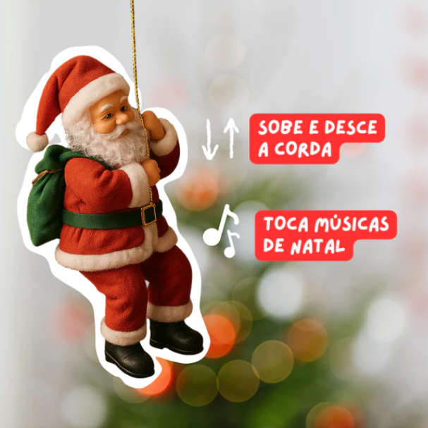 Papai Noel escalador - Brinquedo De Natal Musical