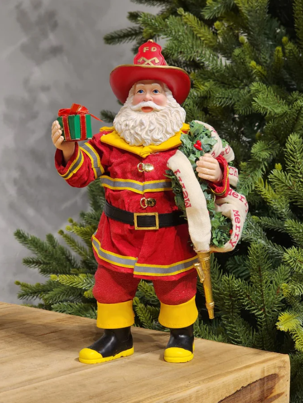 Papai Noel Colecionável Bombeiro 46 CM