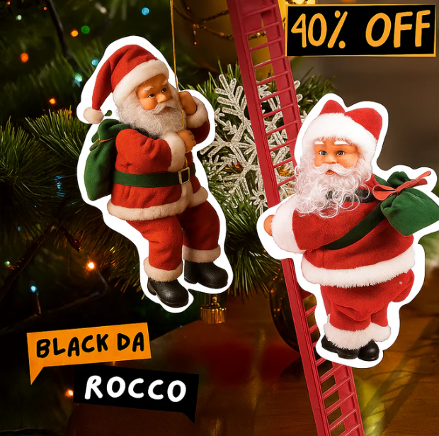 Papai Noel escalador - Brinquedo De Natal Musical